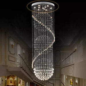 Crystal High Ceiling Stairwell Lighting - Pendant Light