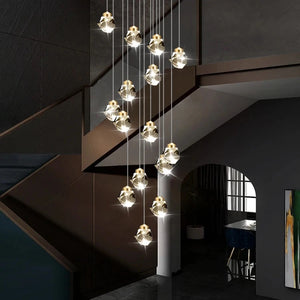 Crystal Modern Pendant Light for Staircase Seus Lighting