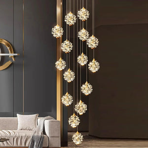Crystal Modern Pendant Lighting for Stairs & Foyer Seus Lighting