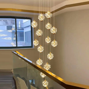 Crystal Modern Pendant Lighting for Stairs & Foyer Seus Lighting