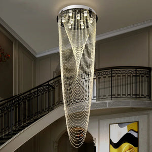 Crystal Tassel Chandelier for Staircase & Foyer Seus Lighting