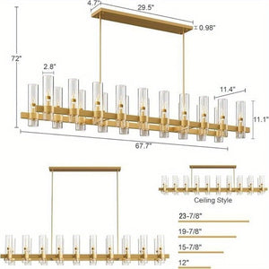 Cyral Modern Linear Kitchen Chandelier Gold Seus Lighting