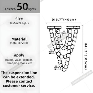 Dreon Large Crystal Chain Chandelier Seus Lighting