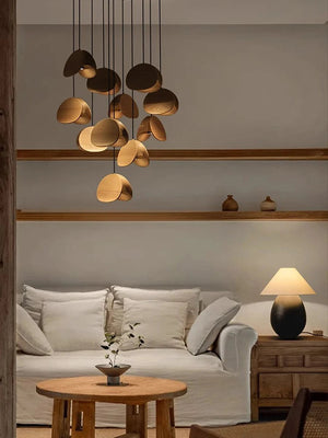 Elor Contemporary Wood Multi Light Pendant Seus Lighting