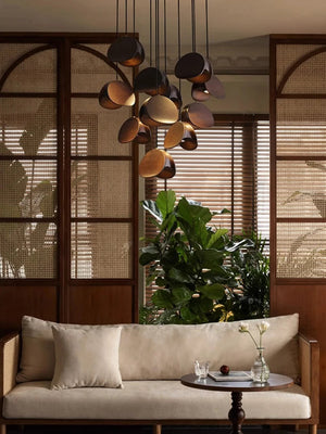 Elor Contemporary Wood Multi Light Pendant Seus Lighting