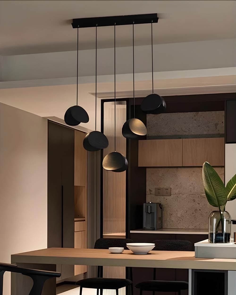 Elor Contemporary Wood Multi Light Pendant Seus Lighting