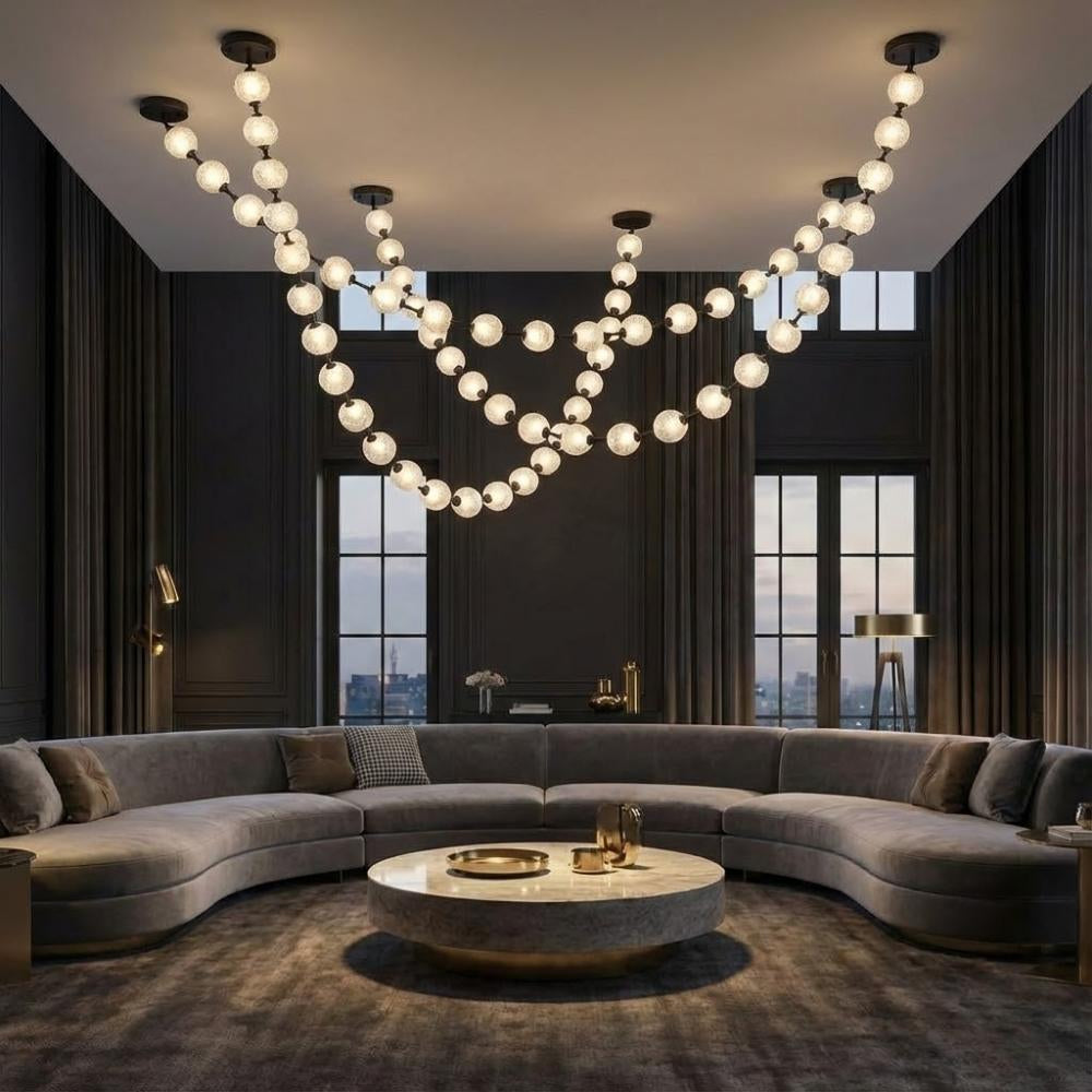 Esle Modern Pearl Necklace Chandelier – Seus Lighting