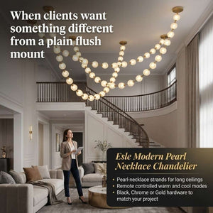Esle Modern Pearl Necklace Chandelier Seus Lighting
