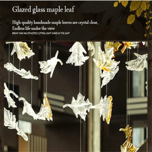 Glass Maple Leaf Hanging Light for Staircase Seus Lighting