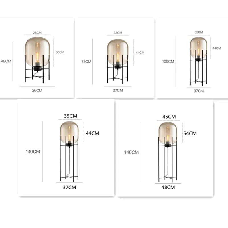 Glowlia Glass Shade Floor Lamp Seus Lighting