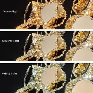 Gold Dimmable High Ceiling Crystal Chandelier Seus Lighting