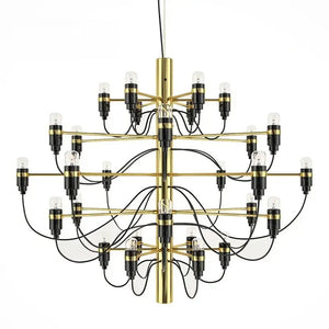 Gino Sarfatti Style Led Pendant Chandelier Black/Silver/Gold Seus Lighting