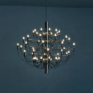 Gino Sarfatti Style Led Pendant Chandelier Black/Silver/Gold Seus Lighting