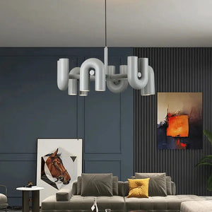 Art Decor Style U Shaped Chandelier Black/Orange/Blue/Grey Seus Lighting
