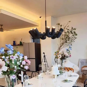 Art Decor Style U Shaped Chandelier Black/Orange/Blue/Grey Seus Lighting