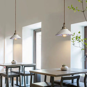 Handmade White Ceramic Pendant Light Seus Lighting