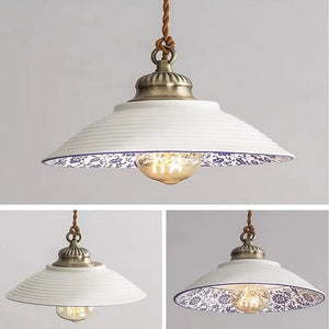 Handmade White Ceramic Pendant Light Seus Lighting
