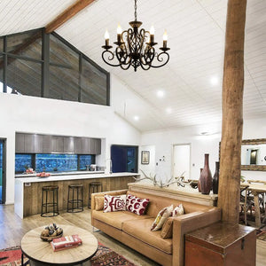 Hazel Black Rustic Outdoor Chandelier Seus Lighting