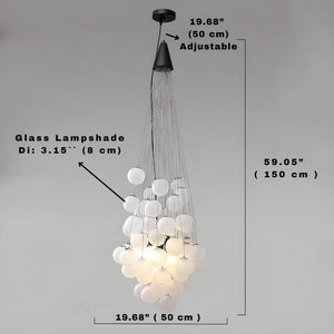 Indoor White Glass Bubble Pendant Ceiling Fixture Seus Lighting