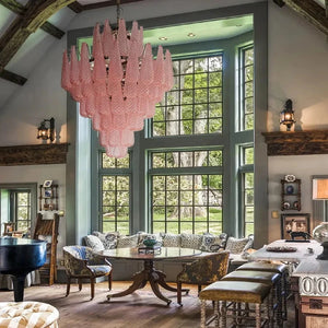 Jia Vintage Glass Water Drop Staircase Chandelier Seus Lighting