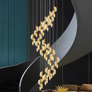 Kael Cascading Spiral Foyer Chandelier Seus Lighting
