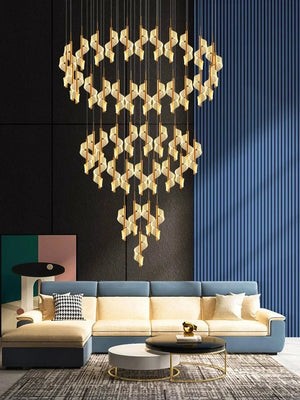 Kael Cascading Spiral Foyer Chandelier Seus Lighting