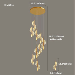 Kael Cascading Spiral Foyer Chandelier Seus Lighting