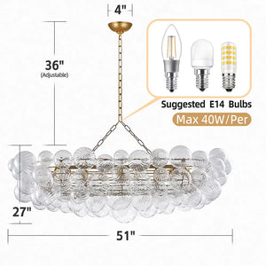 Talia Style Bubble Chandelier Small/Medium/Large - Large 51’’ x 27’’ - Chandeliers