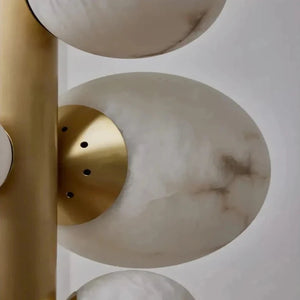 Leila Modern Marble Ball Vertical Liner Chandelier Seus Lighting