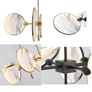 Lesley Modern Art Glass Disc Chandelier Seus Lighting
