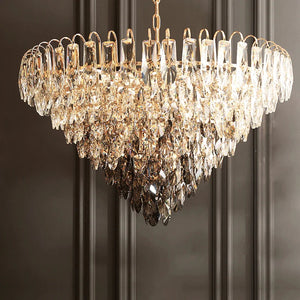 Luny Gold Cascading Waterfall Crystal Chandelier Seus Lighting