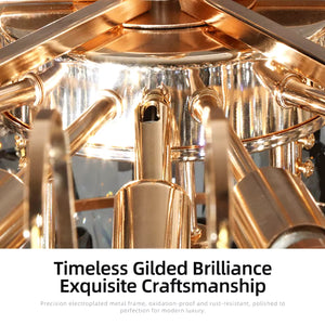 Luny Gold Cascading Waterfall Crystal Chandelier Seus Lighting