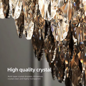 Luny Gold Cascading Waterfall Crystal Chandelier Seus Lighting