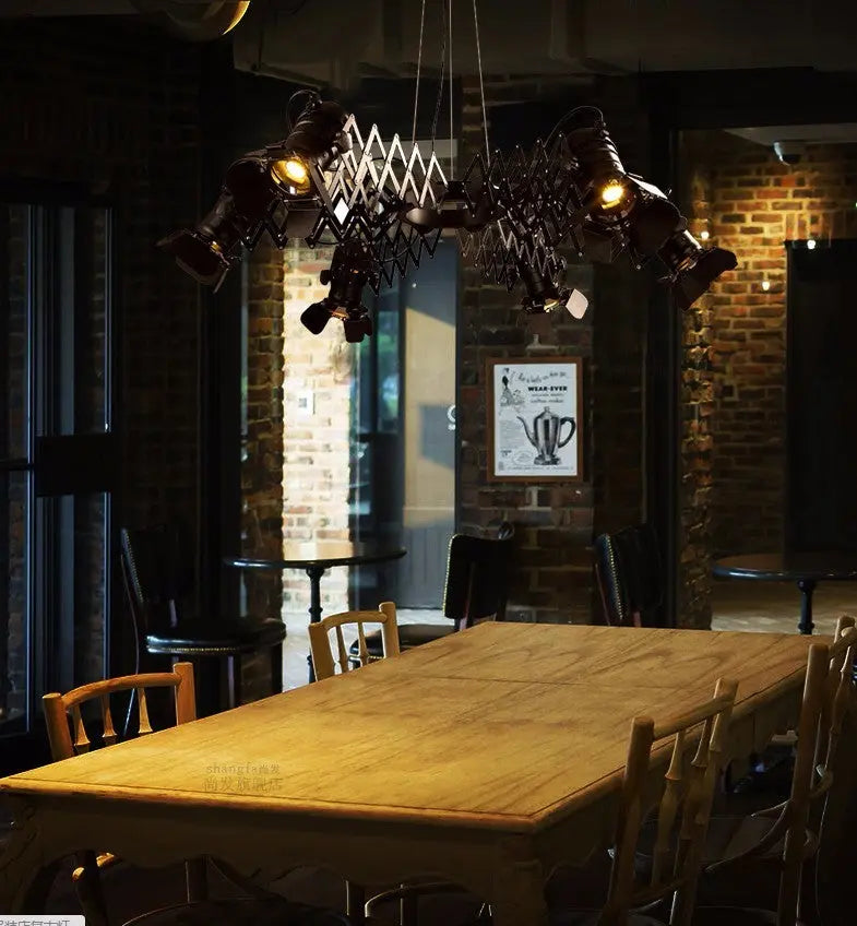 Lustra Black Industrial Chandelier Seus Lighting