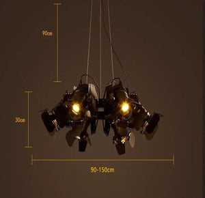 Lustra Black Industrial Chandelier Seus Lighting