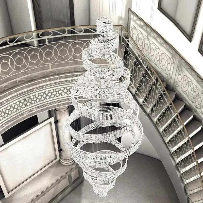 Luxury Crystal Grand Staircase Chandelier Seus Lighting