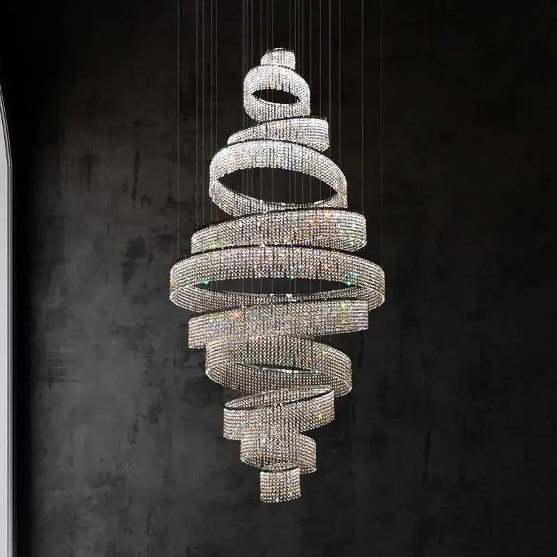 Luxury Crystal Grand Staircase Chandelier Seus Lighting