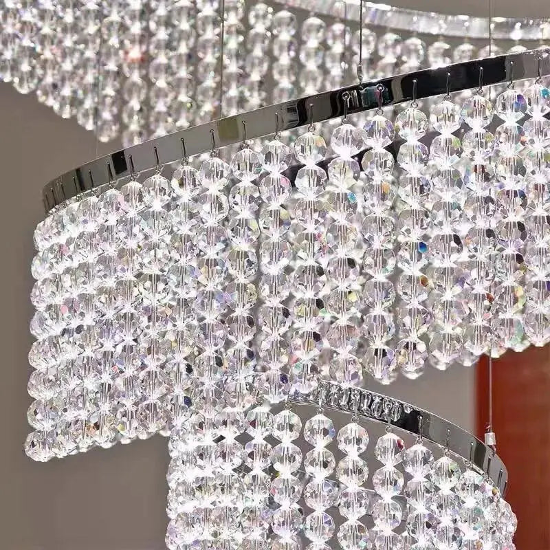 Luxury Crystal Grand Staircase Chandelier Seus Lighting