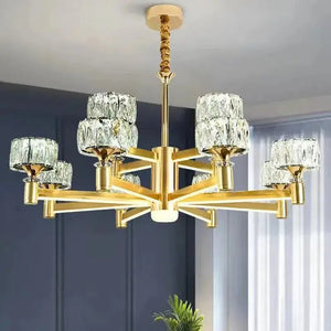 Luxury Led Crystal Chandelier Black/Gold Color Seus Lighting