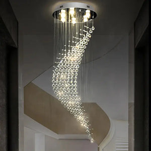 Luxury Raindrop Crystal Chandelier for Staircase and Foyer Seus Lighting
