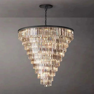 Luxury Tiered Crystal Chandelier for Foyer - Dia 31.50’’ Clear - Chandeliers