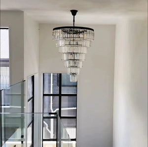 Luxury Tiered Crystal Chandelier for Foyer Seus Lighting