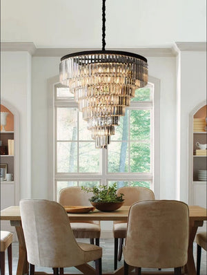 Luxury Tiered Crystal Chandelier for Foyer Seus Lighting