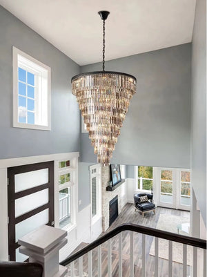 Luxury Tiered Crystal Chandelier for Foyer Seus Lighting