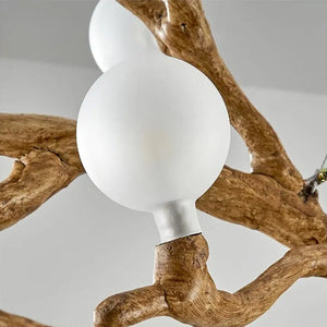 Madelyn Rustic Branch Chandelier Frosted/Clear Ball Seus Lighting
