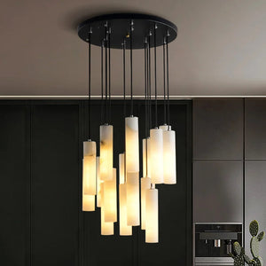 Marble Tube Chandelier for Living Room & Foyer Seus Lighting