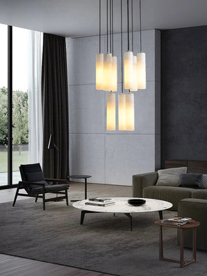 Marble Tube Chandelier for Living Room & Foyer Seus Lighting