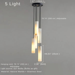 Marble Tube Chandelier for Living Room & Foyer Seus Lighting