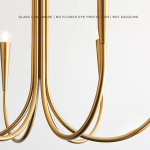 Mid-Century 6/9 Light Curved Candle Chandelier Seus Lighting