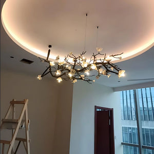 Minas Dimmable Rustic Tree Branch Chandelier Seus Lighting